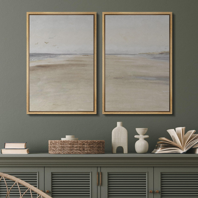 «Seaside Serenity Coastal Scenery», 2 pièces sur toile, Naturel, H 36 po x l 48 po