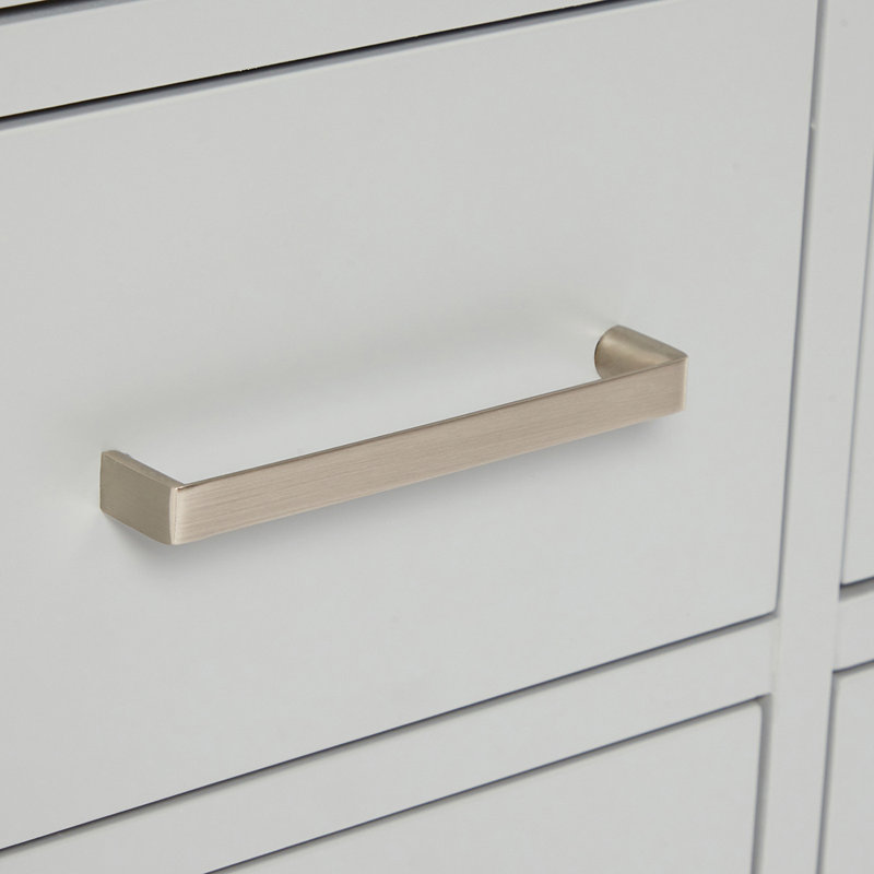 Cambridge 42'' W Single Bathroom Vanity Base, Gray, Brushed Nickel
