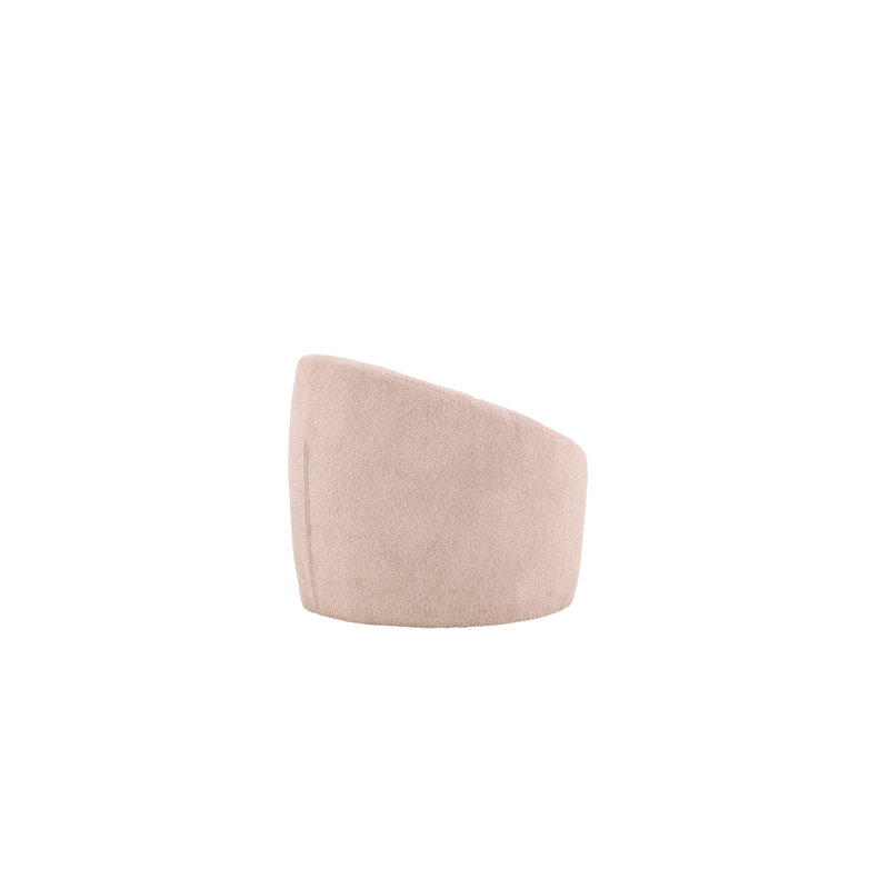Dejean Upholstered Swivel Barrel Chair, Beige