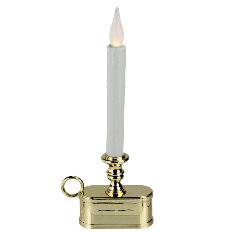 Lampe bougie de Noël à DEL 11 po avec base tonique, Or