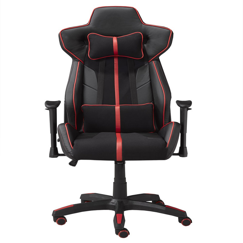 Fauteuil de jeu et de course pivotant réglable Inbox Zero, Noir / rouge