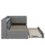 Lit de jour simple rembourré avec lit gigogne, tablettes de rangement, port USB et prise de courant-1511436725