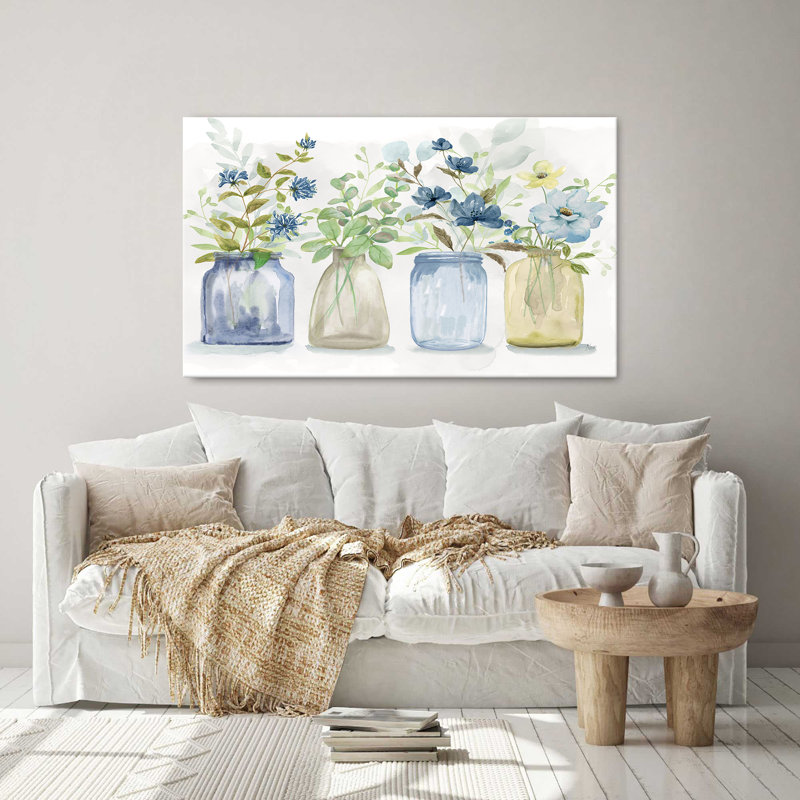 « Blue Pickings » de Nan – Impression sur toile, H 36 po x l 60 po x P 1,5 po