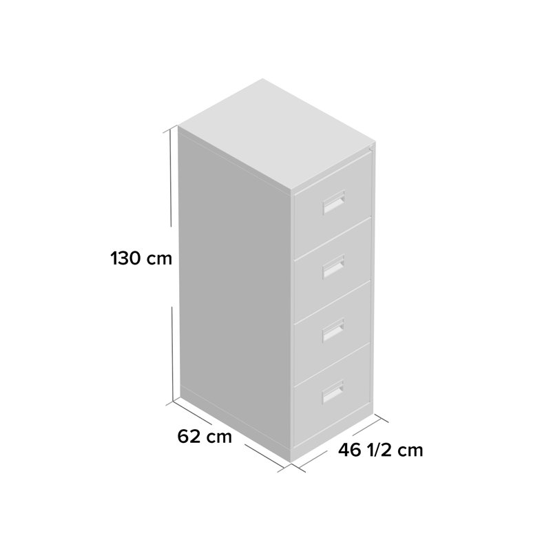 46.5cm Wide 4 -Drawer Steel File Cabinet, Black