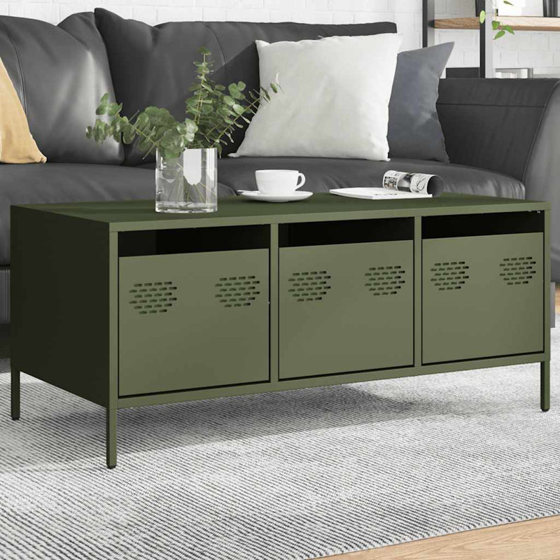 Antionett Coffee Table with Storage, Olive Green