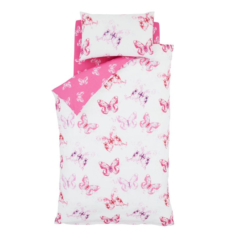 Butterfly Easy Care Duvet Cover Set, Single Duvet Cover + 1 Pillowcase