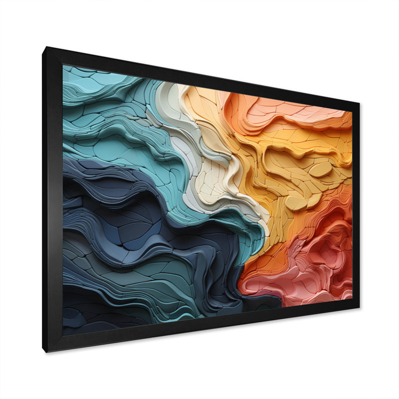 Biomorphism Organic Forms IV - Biomorphism, art mural, Cadre simple noir, H 30 po x l 40 po x P 1,5 po