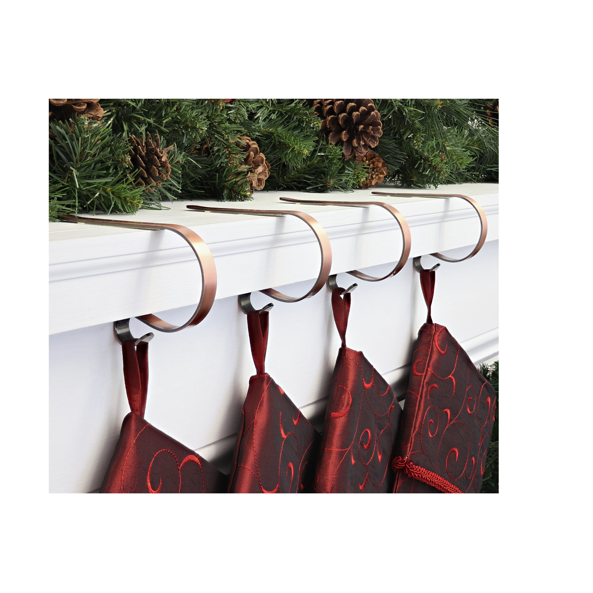 Original MantleClip Stocking Holder, Brushed Copper
