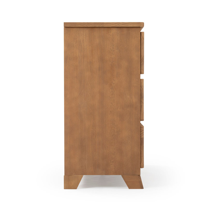 Modern Farmhouse 6 Drawer Dresser, Pecan