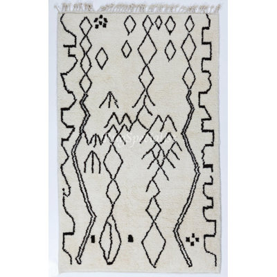 New Moroccan Tulu Rug Made of %100 Natural Undyed Wool. Custom Options Available