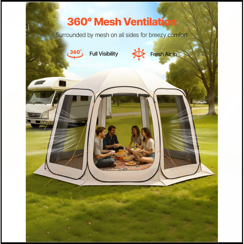 Tente de maison spacieuse pour 12 personnes avec moustiquaire 360 °