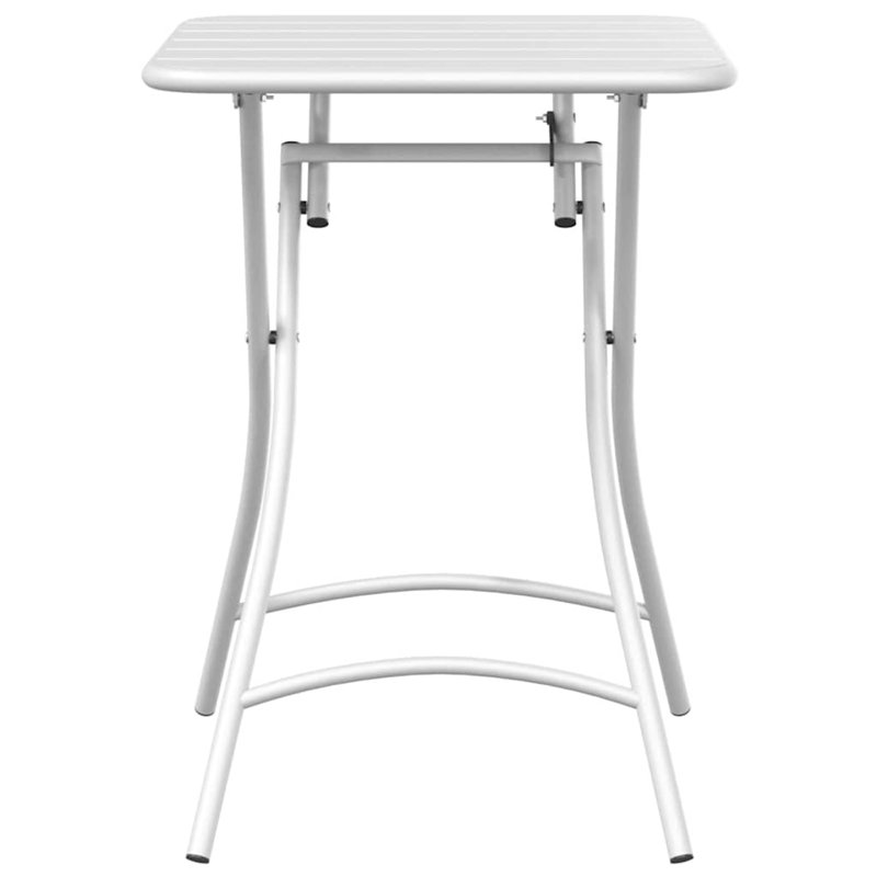 Bistro Table Folding Powder-coated Steel Outdoor Garden Furniture Patio, White