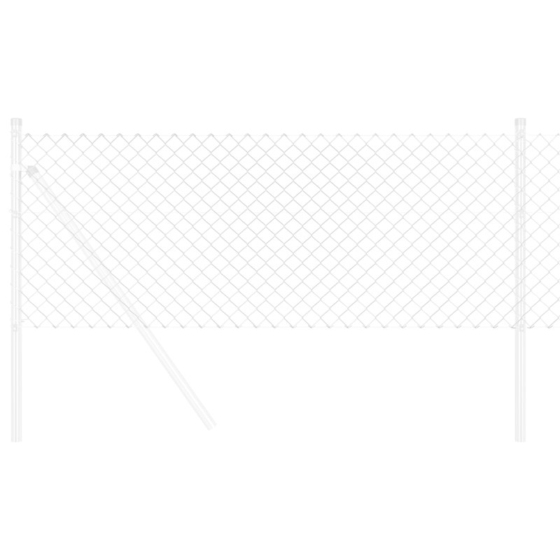 Chain Link Fence Galvanised Steel, Silver, 40cm H x 1000cm W