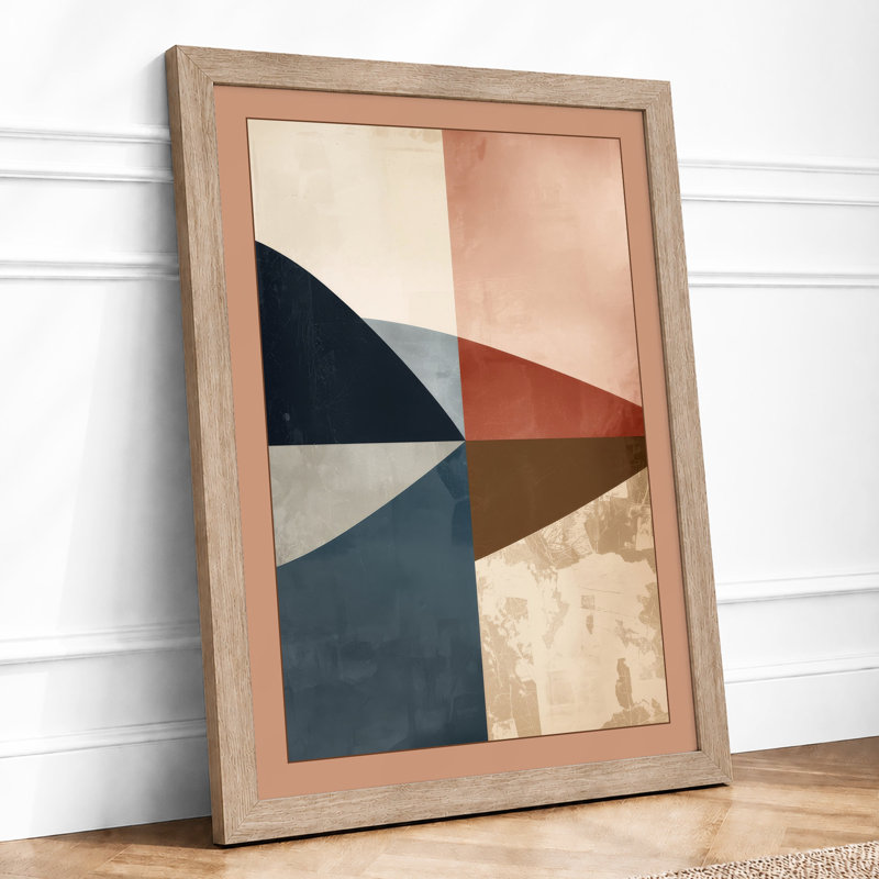 Angular Divisions Geometric - Framed Print, Oak, A3 - 42.0 x 29.7 cm