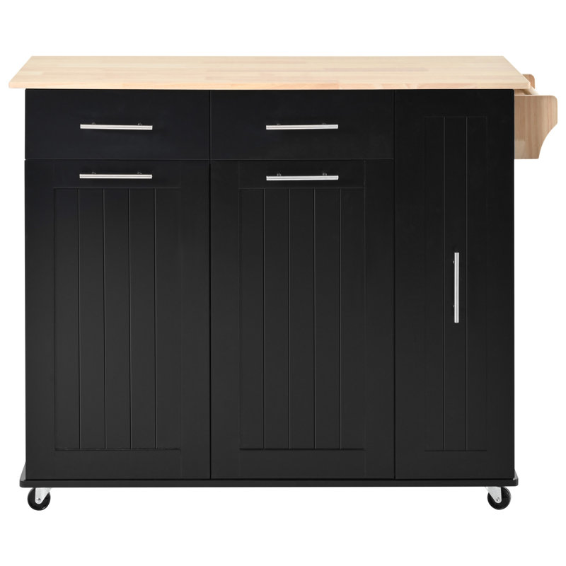 Îlot de cuisine avec abattant, chariot de rangement de cuisine avec organisateur à 3 niveaux, support de rangement interne, chariot de cuisine sur roulettes avec porte-serviettes, 2 tiroirs, pour la cuisine
