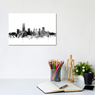 Oklahoma City In Black & White by Michael Tompsett - 1 Piece Wrapped Canvas Wall Art