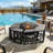 Steel Outdoor Fireplace with Side Tables-592710399