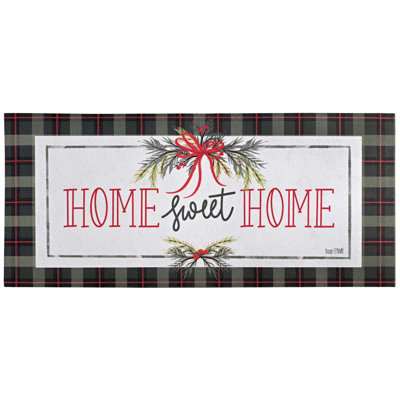 Doormat Insert Plaid Home Sweet Home