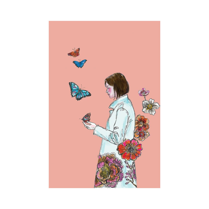 Butterflies And Flowers by Fanitsa Petrou - Wrapped Canvas Print, 20.32 cm H x 30.48 cm W