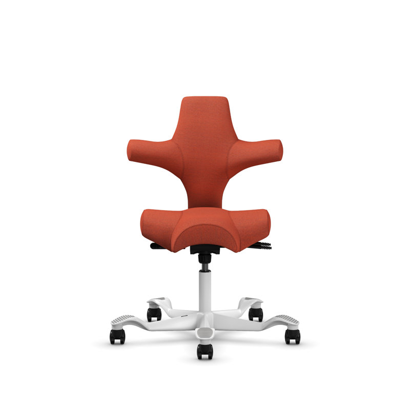 Chaise à hauteur standard réglable HœG Capisco, Blanc, Standard, Burnt Red