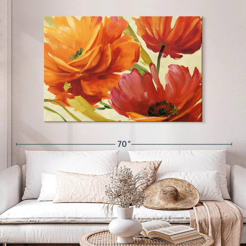 Fleurs flamboyantes Harnek, H 34 po x l 51 po