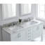 Plateau de meuble-lavabo double 61 po en granit blanc avec lavabo 61 po Glacier-46818496