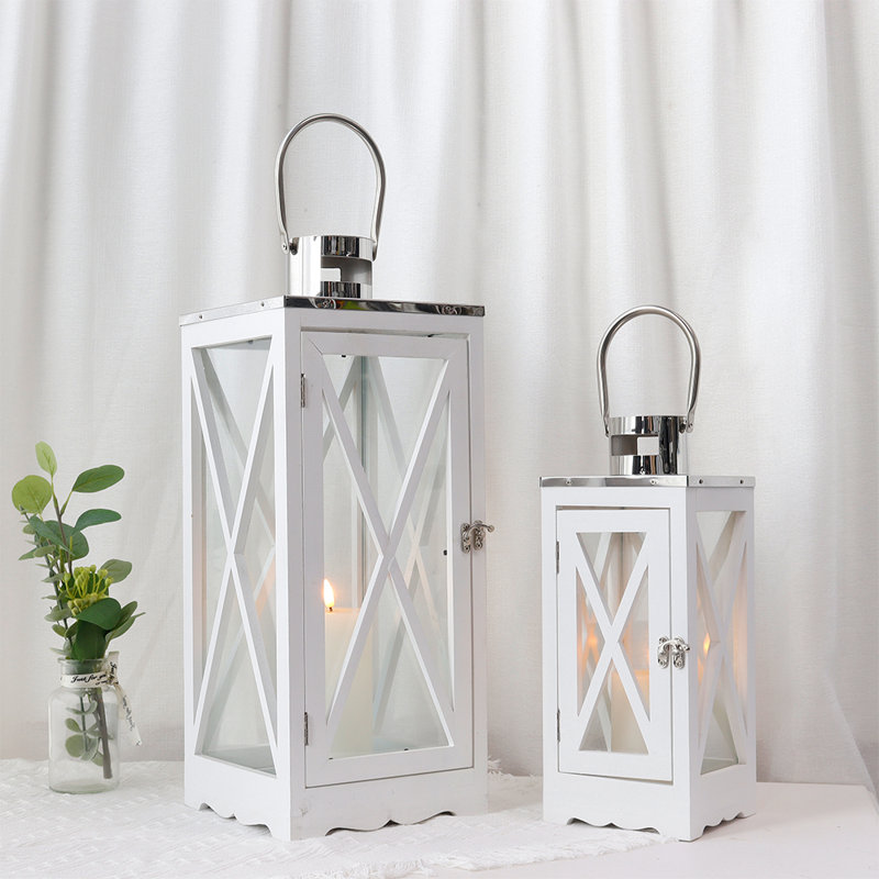 24.5'' H Wood Tabletop Lantern