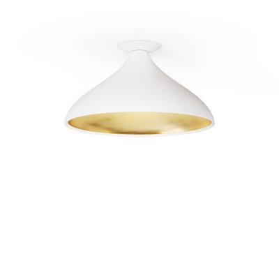Swell Single Wide Flush Lamp (White Exterior, Brass Interior)