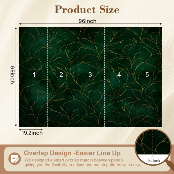 Red Barrel Studio Peel and Stick Wallpaper Elegant Dark Green Marble ...