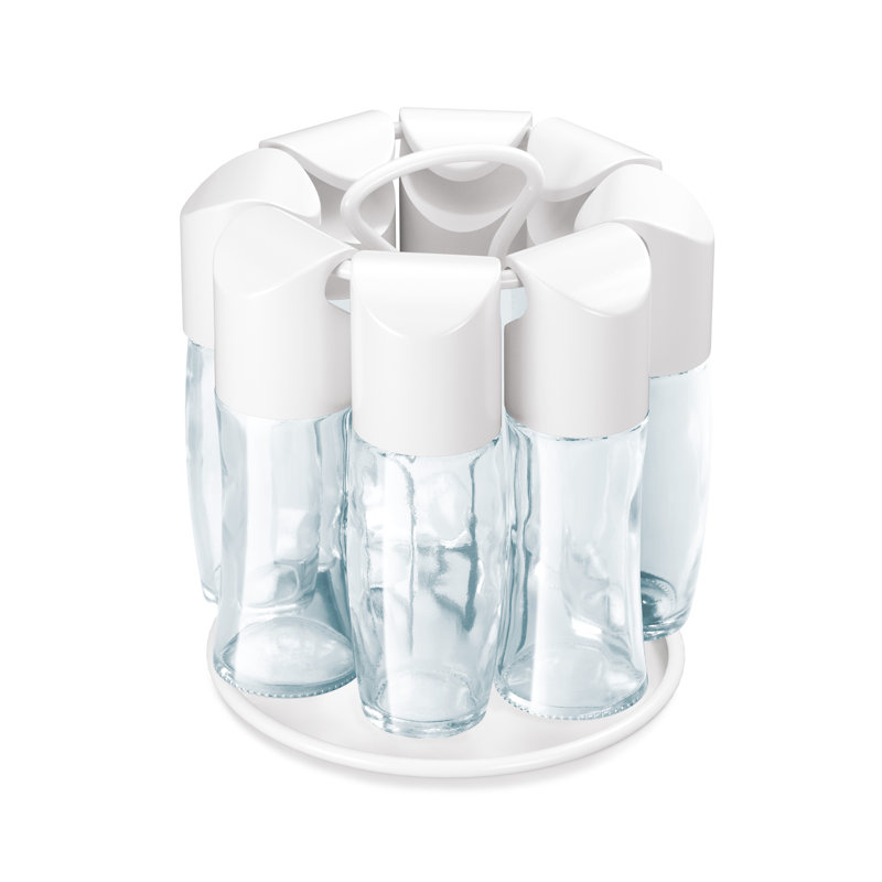 Spice Jar & Rack Set, White
