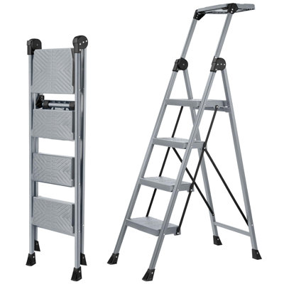 4 Step Ladder, Foldable Step Stool Ladder