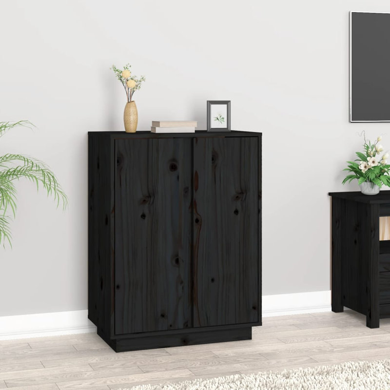 Mascha 60cm Solid Wood Sideboard, Black