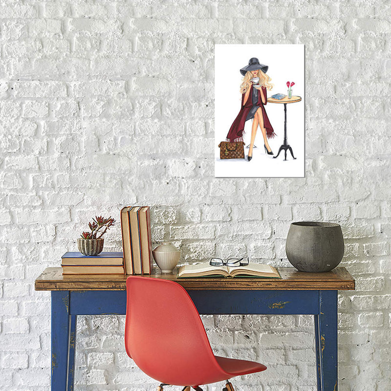 Lady Latte (Blonde) by Rongrong DeVoe - Wrapped Canvas Print, 66.04 cm H x 45.72 cm W x 1.91 cm D