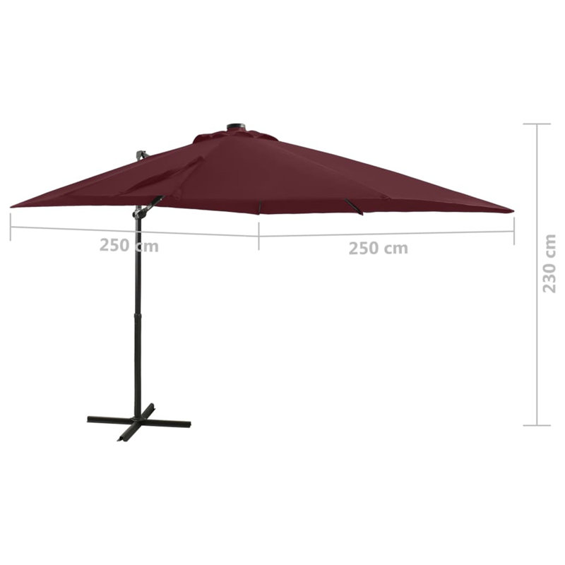 Jazlynn 250cm Parasol, Red