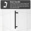 60 po X P 74 po H Porte de douche coulissante semi-sans cadre au fini noir-110983341