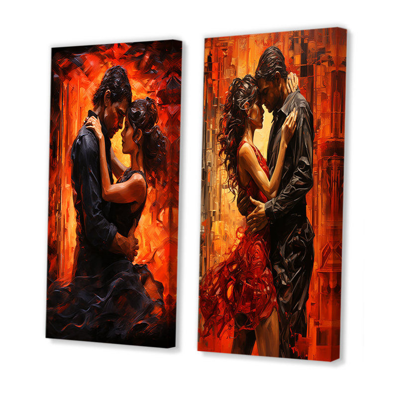 Dance Tango Temptation - ensemble d'art mural sur toile Dance, H 28 po x l 25 po, Toile tendue