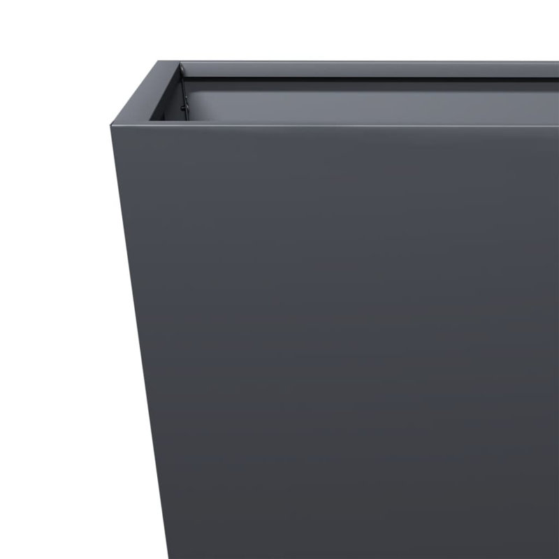 Aldegundo Metal Elevated Planter, 40 cm H x 40 cm W x 40 cm D, Anthracite