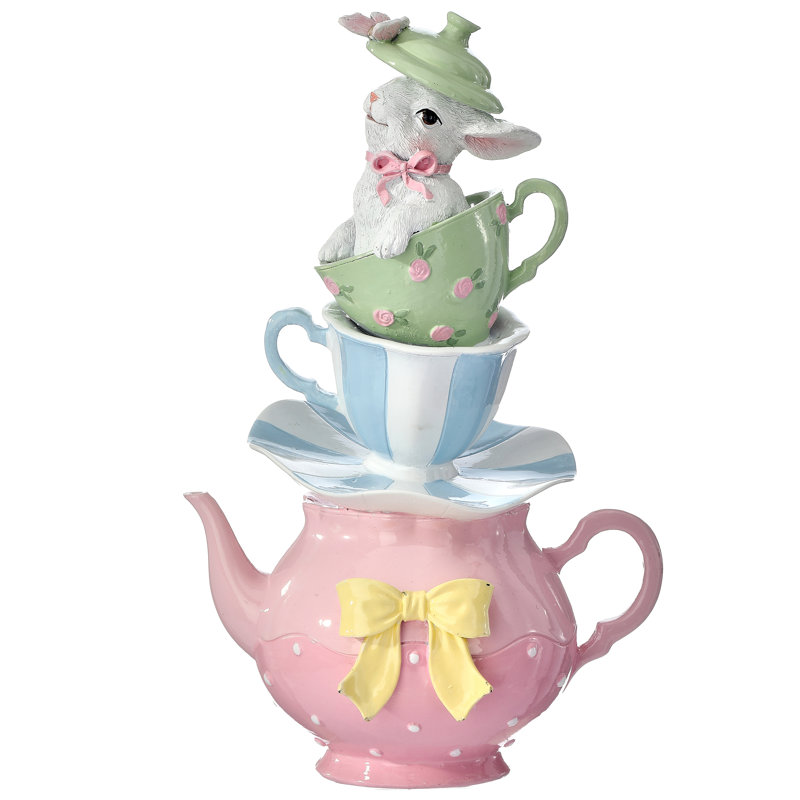 Pile à tasse en résine 11 po avec lapin