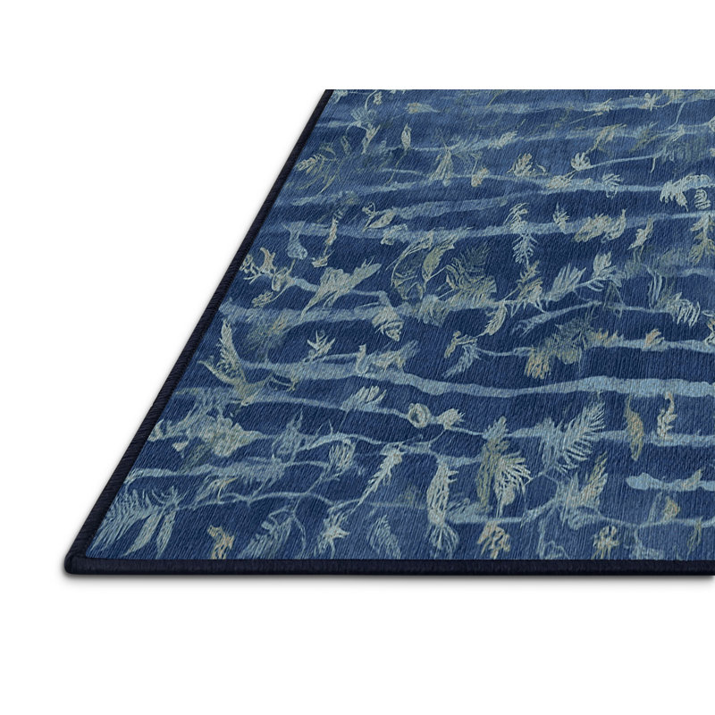 Machine Washable Gray Area Rug, Rectangle 7' x 9'