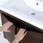 Armoire de salle de bain avec fixation murale - 24 po, noyer, unité de rangement fonctionnelle, fermeture en douceur
