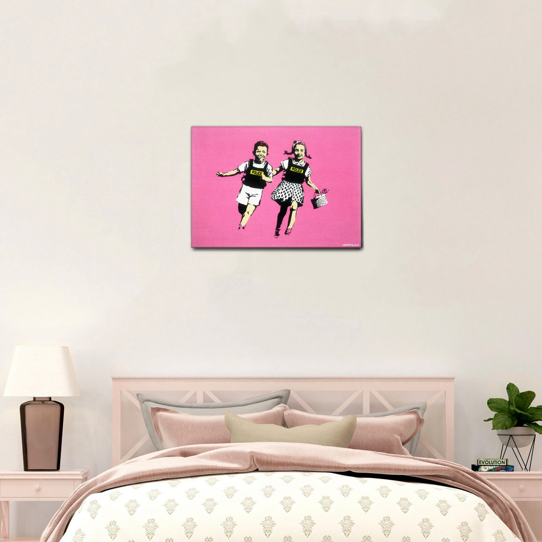 Leinwandbild Jack and Jill, Children of the Police, Pink von Banksy