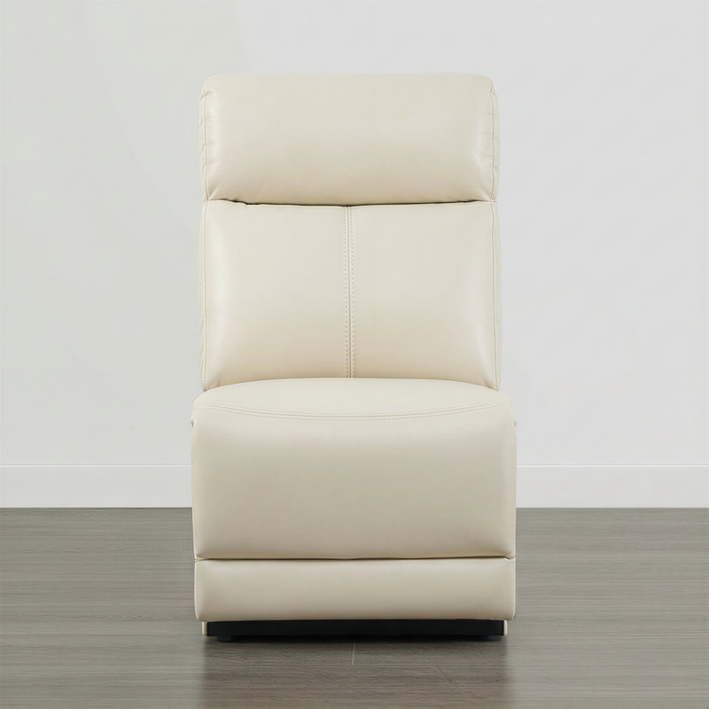 Chaise en cuir véritable, Crème, crème