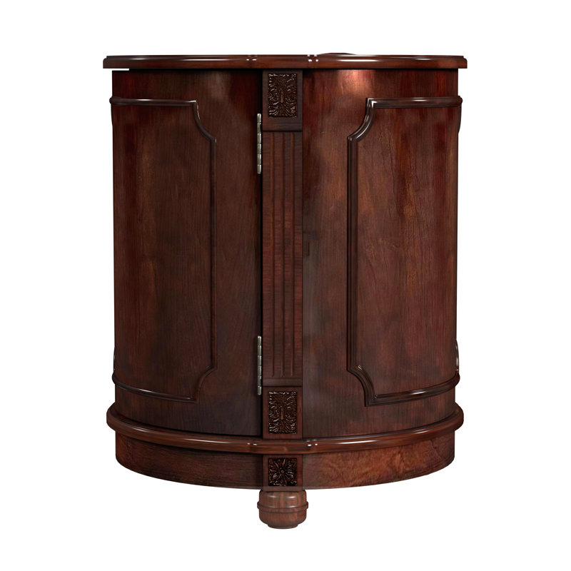 Thurmond Drum 20"W Drum Side Table, Dark Brown