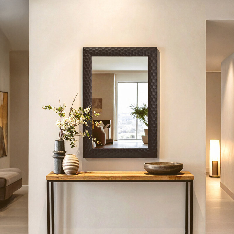 Ludlow Metal Rectangle Mirror, Black