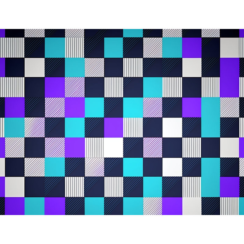 Polyester Comforter, Twin Comforter, Blue/Purple Checkered