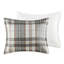 Édredon en microfibre double / grand, style écossais, 2 taies décoratives et coussins, literie de style confortable à carreaux rétro, rembourrage, taies décoratives, housse de jet
