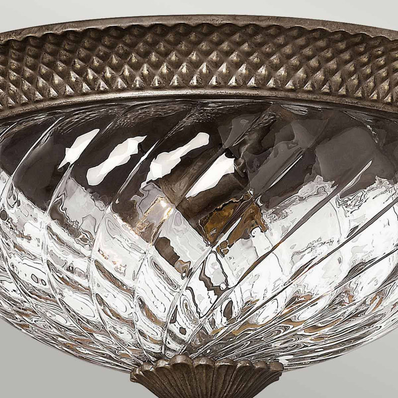 Bellville Glass Flush Mount, 29.2cm H x 48.3cm W, Pearl Bronze