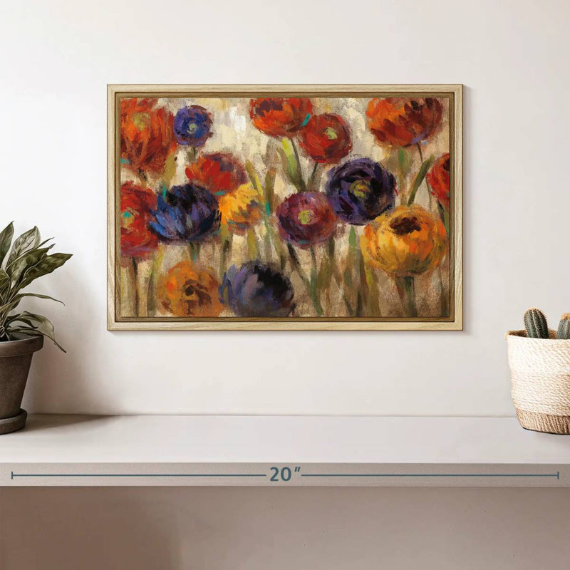 Asters et mamans, Cadre flottant en bois naturel, 13 po x 9 po