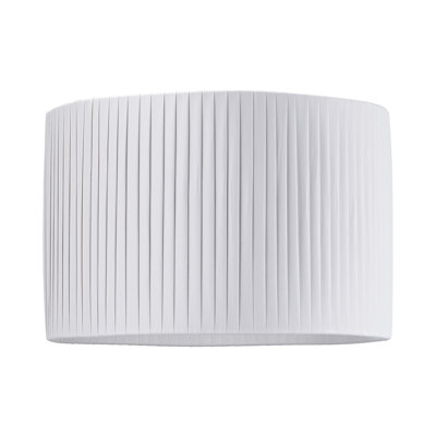 Contemporary Designer Double Pleated Cotton Fabric Drum Lamp Shade