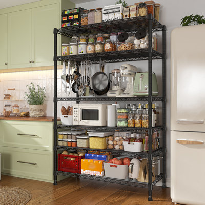 Étagère de rangement à 6 niveaux, étagère de rangement, tablette de cuisine ajustable